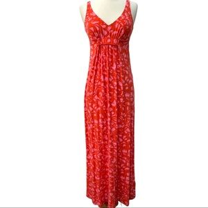 cAbi 577 Jitney Red Pink Splatter Maxi Dress